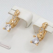 Сережки XР M&L. Позолота 18К. Камені: білий циркон. Довжина: 21 мм. Ширина: 5 мм.