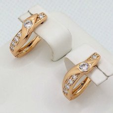 Сережки XР M&L. Позолота 18К. Камені: білий циркон. Довжина: 17 мм. Ширина: 4 мм.