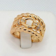 Каблучка XР. Позолота 18К. Камни: белый циркон. Есть: 16р 17р 18р 19р