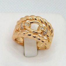 Каблучка XР. Позолота 18К. Камни: белый циркон. Есть: 16р 17р 18р 19р