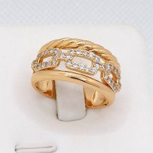 Каблучка XР. Позолота 18К. Камені: білий циркон. Є: 16р 18р 19р