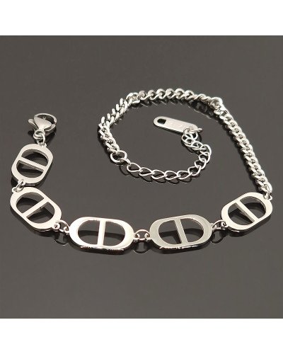 Браслет Stainless Steel. Сталь. Родій. Довжина: 19-23 см