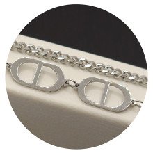 Браслет Stainless Steel. Сталь. Родій. Довжина: 19-23 см