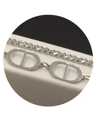 Браслет Stainless Steel. Сталь. Родій. Довжина: 19-23 см
