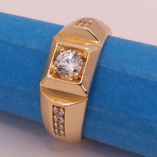 Печатка XР. Позолота 18К. Камені: білий циркон. Є: 17р 18р 19р 20р 21р 22р