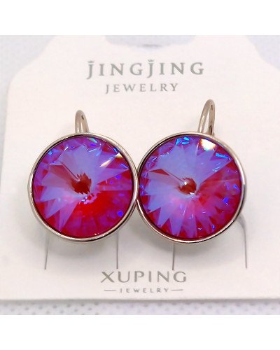 Сережки ХР. Родій. Камені: Swarovski. Діаметр: 15 мм. Довжина: 21 мм