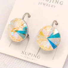Сережки ХР. Родій. Камені: Swarovski. Діаметр: 14 мм. Довжина: 17 мм
