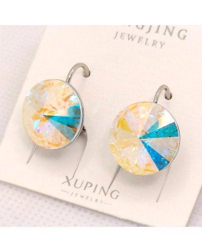 Сережки ХР. Родій. Камені: Swarovski. Діаметр: 14 мм. Довжина: 17 мм