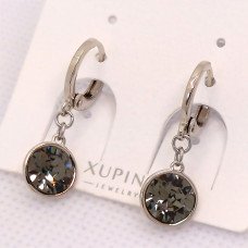 Сережки ХР. Родій. Камені: Swarovski. Діаметр: 9 мм. Довжина: 24 мм