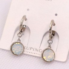 Сережки ХР. Родій. Камені: Swarovski. Діаметр: 9 мм. Довжина: 24 мм
