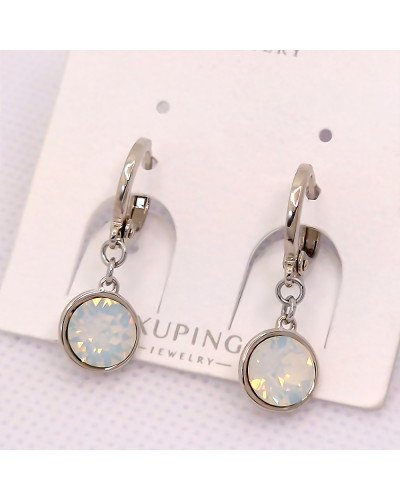 Сережки ХР. Родій. Камені: Swarovski. Діаметр: 9 мм. Довжина: 24 мм