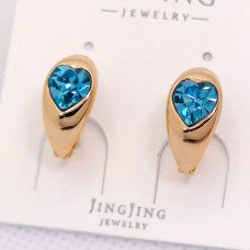 Сережки ХР. Позолота 18К. Камені: Swarovski. Довжина: 16 мм, ширина: 8 мм