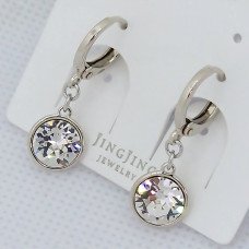Сережки ХР. Родій. Камені: Swarovski. Діаметр: 9 мм. Довжина: 25 мм