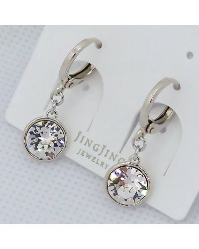 Сережки ХР. Родій. Камені: Swarovski. Діаметр: 9 мм. Довжина: 25 мм