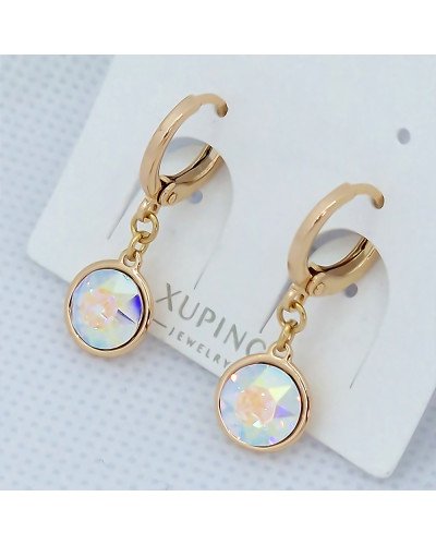 Сережки ХР. Позолота 18К. Камені: Swarovski бензинового кольору. Довжина: 24 мм, ширина: 9 мм