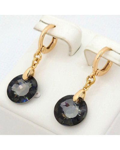 Сережки ХР. Позолота 18К. Камені: Swarovski. Довжина: 32 мм, ширина: 12 мм