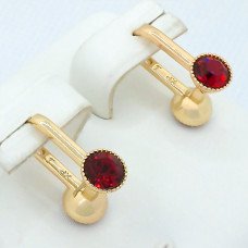 Сережки ХР. Позолота 18К. Камені: Swarovski. Довжина: 15 мм, ширина: 13 мм