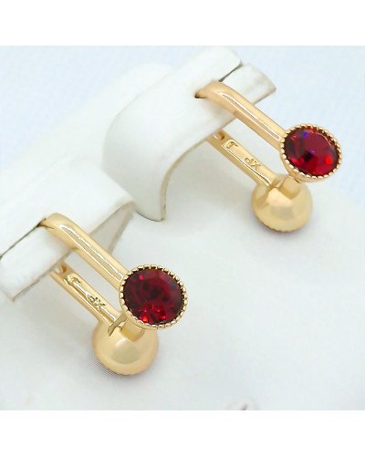 Сережки ХР. Позолота 18К. Камені: Swarovski. Довжина: 15 мм, ширина: 13 мм