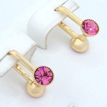 Сережки ХР. Позолота 18К. Камені: Swarovski. Довжина: 15 мм, ширина: 13 мм