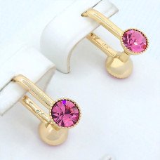 Сережки ХР. Позолота 18К. Камені: Swarovski. Довжина: 15 мм, ширина: 13 мм