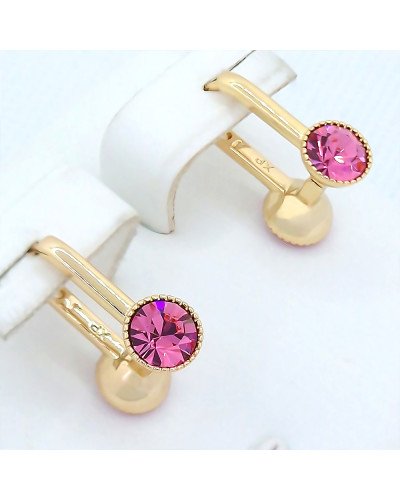 Сережки ХР. Позолота 18К. Камені: Swarovski. Довжина: 15 мм, ширина: 13 мм