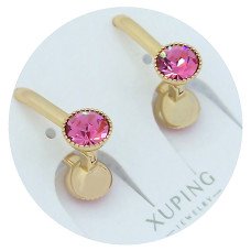 Сережки ХР. Позолота 18К. Камені: Swarovski. Довжина: 15 мм, ширина: 13 мм