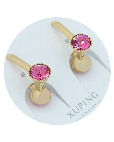 Сережки ХР. Позолота 18К. Камені: Swarovski. Довжина: 15 мм, ширина: 13 мм