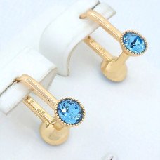 Сережки ХР. Позолота 18К. Камені: Swarovski. Довжина: 15 мм, ширина: 13 мм