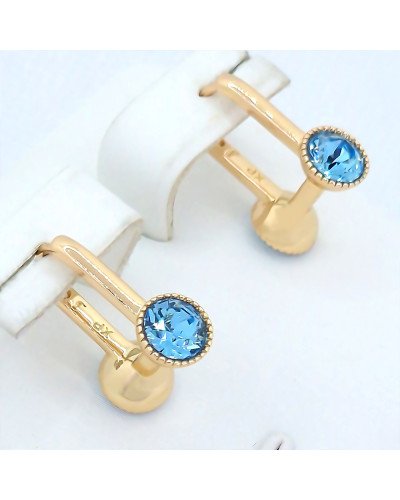 Сережки ХР. Позолота 18К. Камені: Swarovski. Довжина: 15 мм, ширина: 13 мм