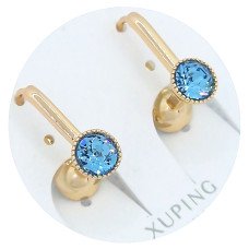 Сережки ХР. Позолота 18К. Камені: Swarovski. Довжина: 15 мм, ширина: 13 мм