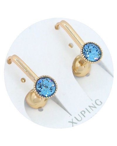 Сережки ХР. Позолота 18К. Камені: Swarovski. Довжина: 15 мм, ширина: 13 мм