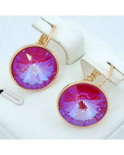 Сережки ХР. Позолота 18К. Камені: Swarovski. Діаметр: 15 мм Довжина: 22 мм