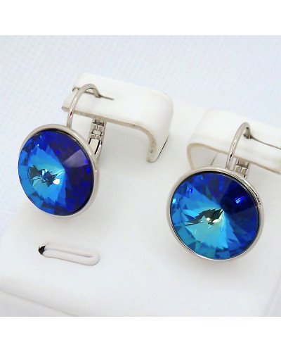 Сережки ХР. Родій. Камені: Swarovski. Діаметр: 15 мм. Довжина: 22 мм