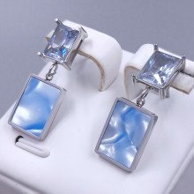 Сережки-гвоздики Stainless Steel. Сталь. Родій. Довжина: 27 мм. Ширина: 10 мм.