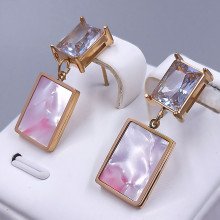 Сережки-гвоздики Stainless Steel. Сталь. Позолота ЧВ. Довжина: 26 мм. Ширина: 10 мм.