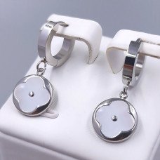 Сережки Stainless Steel. Сталь. Родій. Довжина: 28 мм. Ширина: 12 мм.