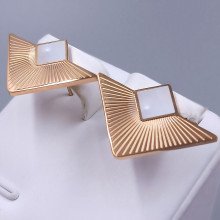 Сережки-гвоздики Stainless Steel. Сталь. Позолота ЧВ. Довжина: 17 мм. Ширина: 25 мм.