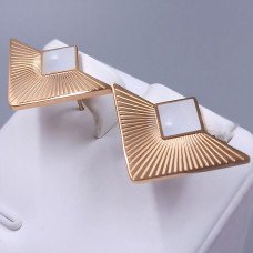 Сережки-гвоздики Stainless Steel. Сталь. Позолота ЧВ. Довжина: 17 мм. Ширина: 25 мм.