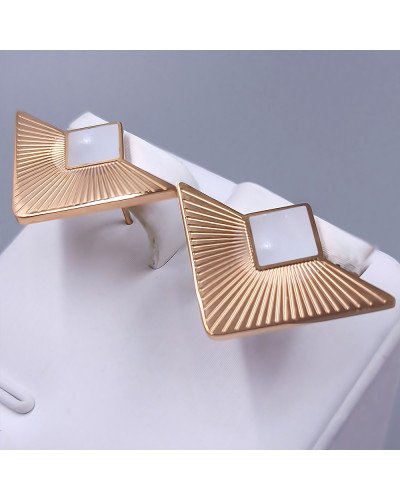Сережки-гвоздики Stainless Steel. Сталь. Позолота ЧВ. Довжина: 17 мм. Ширина: 25 мм.