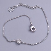 Браслет Stainless Steel. Сталь. Родій. Камені: білий циркон. Довжина: 17-21 см