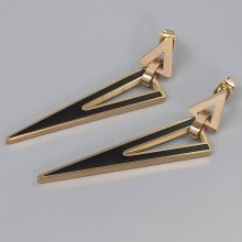 Сережки-гвоздики Stainless Steel. Сталь. Позолота ЧВ. Довжина: 48 мм. Ширина: 10 мм.