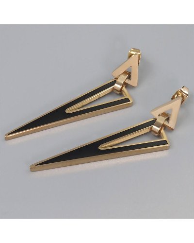 Сережки-гвоздики Stainless Steel. Сталь. Позолота ЧВ. Довжина: 48 мм. Ширина: 10 мм.