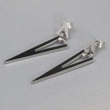 Сережки-гвоздики Stainless Steel. Сталь. Родій. Довжина: 48 мм. Ширина: 10 мм.