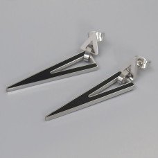 Сережки-гвоздики Stainless Steel. Сталь. Родій. Довжина: 48 мм. Ширина: 10 мм.