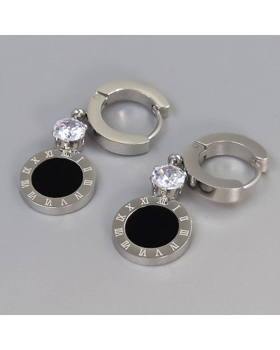 Сережки Stainless Steel. Сталь. Родій. Довжина: 34 мм. Ширина: 12 мм.