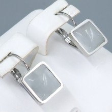 Сережки Stainless Steel. Сталь. Родій. Довжина: 18 мм. Ширина: 10 мм.