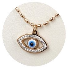 Потрійний ланцюжок Stainless Steel з кулонами. Сталь. Позолота ЧВ. Довжина основного ланцюжка: 37.5-42.5 см