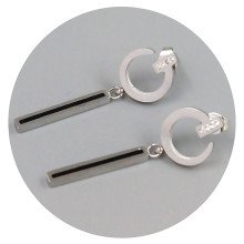 Сережки-гвоздики Stainless Steel. Сталь. Родій. Довжина: 40 мм. Ширина: 12 мм.
