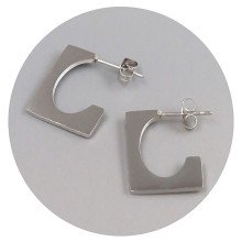 Сережки-гвоздики Stainless Steel. Сталь. Родій. Довжина: 19 мм. Ширина: 1 мм.