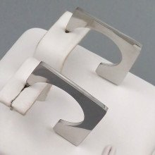 Сережки-гвоздики Stainless Steel. Сталь. Родій. Довжина: 19 мм. Ширина: 1 мм.